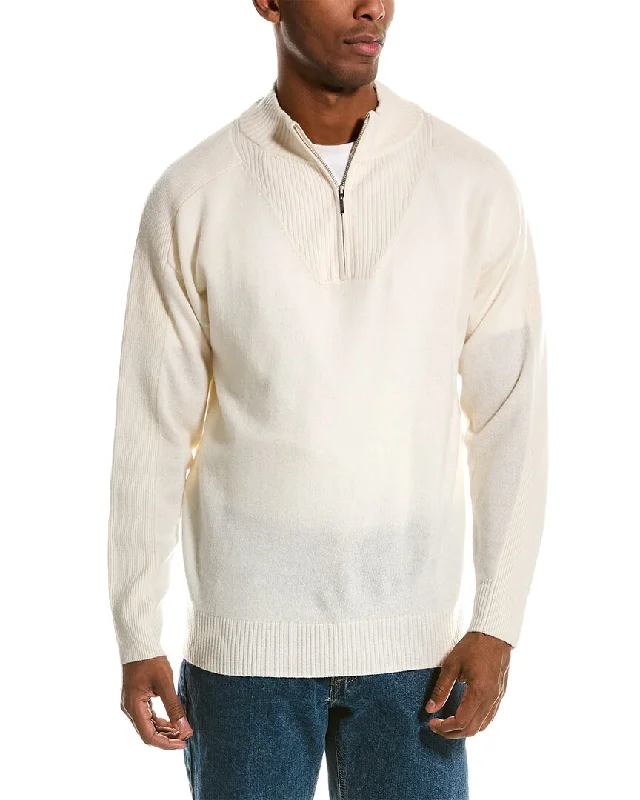 Scott & Scott London Wool & Cashmere-Blend 1/4-Zip Mock Sweater Modern Men's Tech