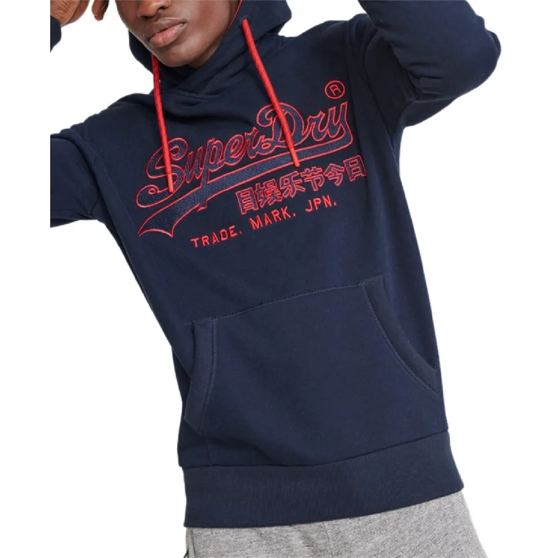 Superdry Men's Downhill Racer Logo Hoodie Blue Size Large Artistic Men's Hand