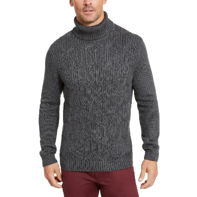 Tasso Elba Men's Chunky Turtleneck Sweater Grey Size XX-Large Traditional Men's Wool