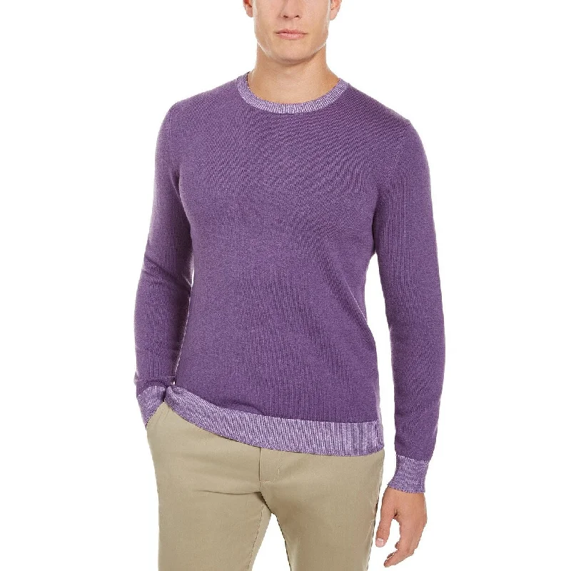 Tasso Elba Men's Crew Neck Sweater Purple Size 2 Extra Large Tailored