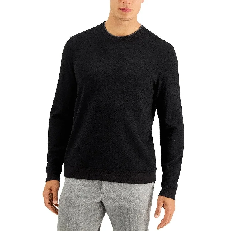 Tasso Elba Men's Crossover Sweater Black Size Large Tough Men's Tactical