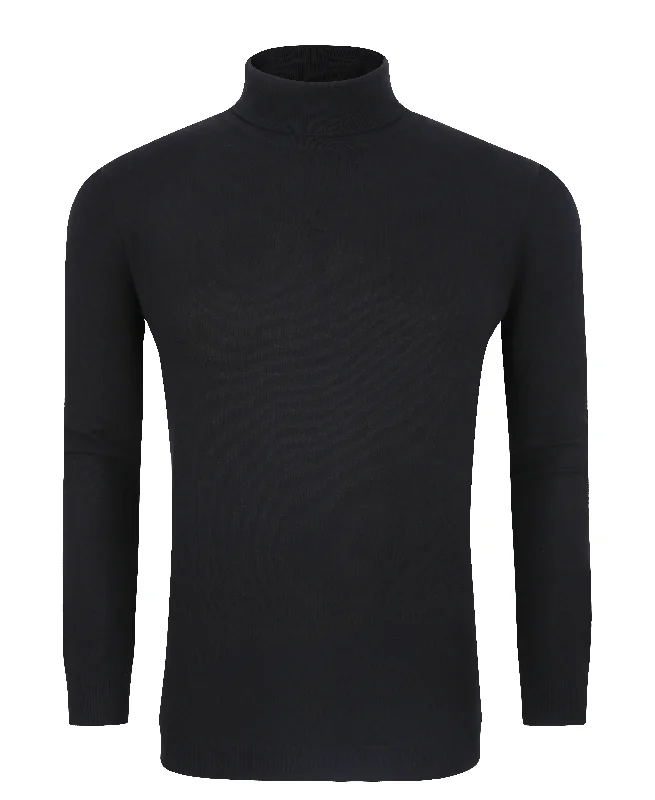 Tom Baine Slim Fit Performance Cotton Turtle Neck Sleek Men's Contemporary 