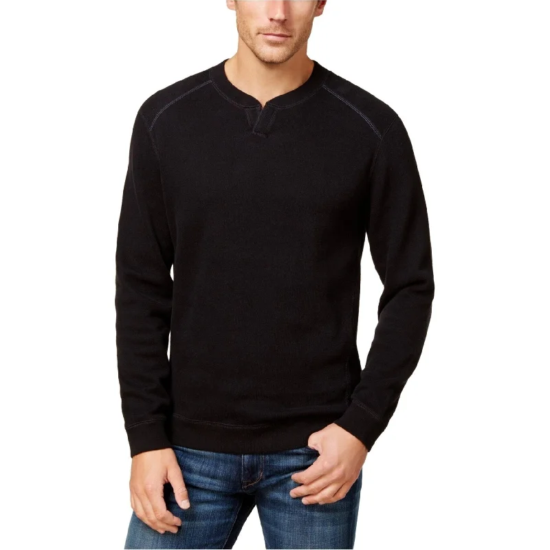 Tommy Bahama Men's Flip Side Classic-Fit Reversible Split-Neck Sweater Black Size Medium Relaxed Men's Beach