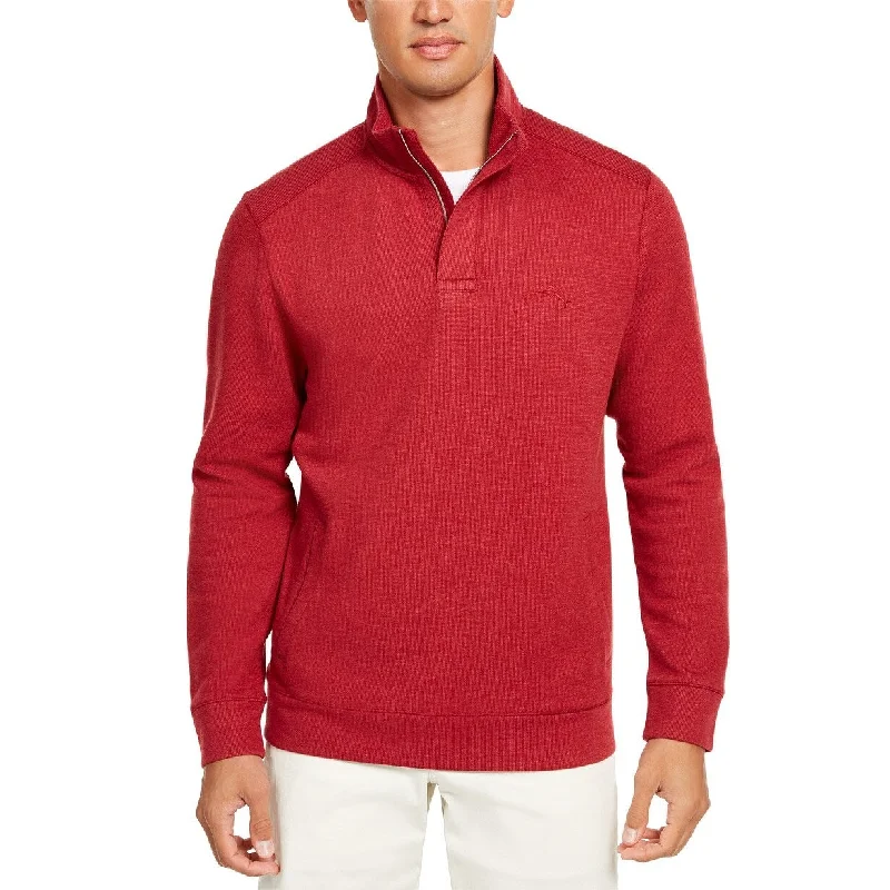 Tommy Bahama Men's Playa Pina Port Quarter-Zip Sweatshirt Dark Red Size Small Casual Men's Japanese 