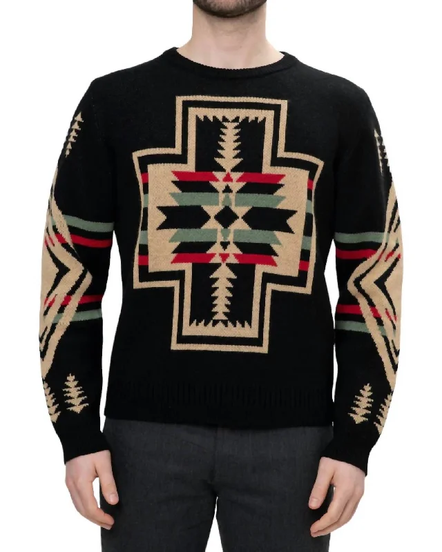 Tribal Sweater In Black Cclassic Men's Tweed