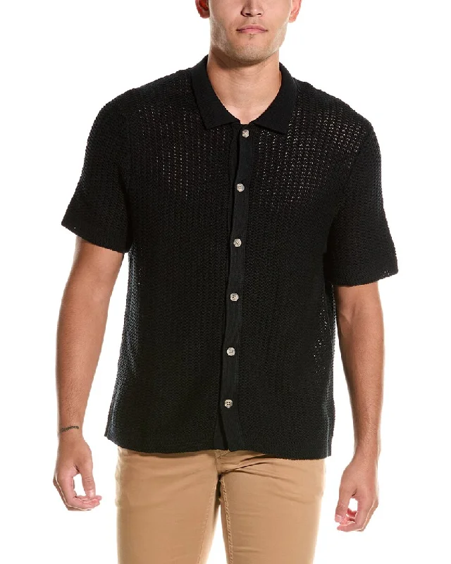 Vince Crochet Shirt Elegant Men's Cashmere