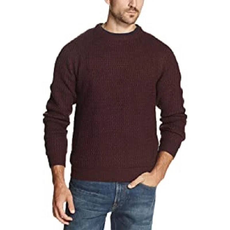 Weatherproof Men's Sweater Pullover Textured Crewneck Dark Red Size XX-Large - XXL Bold Men's Statement