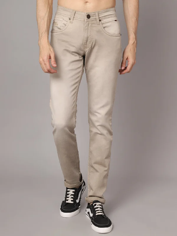 Men's Ultra Narrow fit Light Fade Beige  Jeans Earthy Men's Hemp