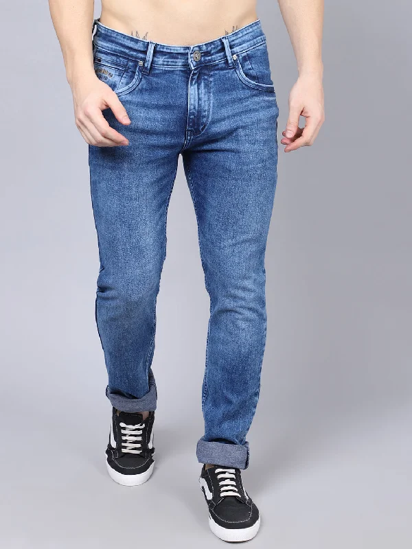 Men's Ultra Narrow fit Heavy Fade Blue  Jeans Practical Men's Quick