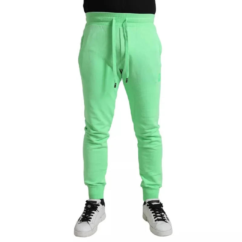 Dolce & Gabbana Neon  Cotton Stretch Jogger SweatMen's Men's Pants (Pre-Owned) Elegant Men's Formal 