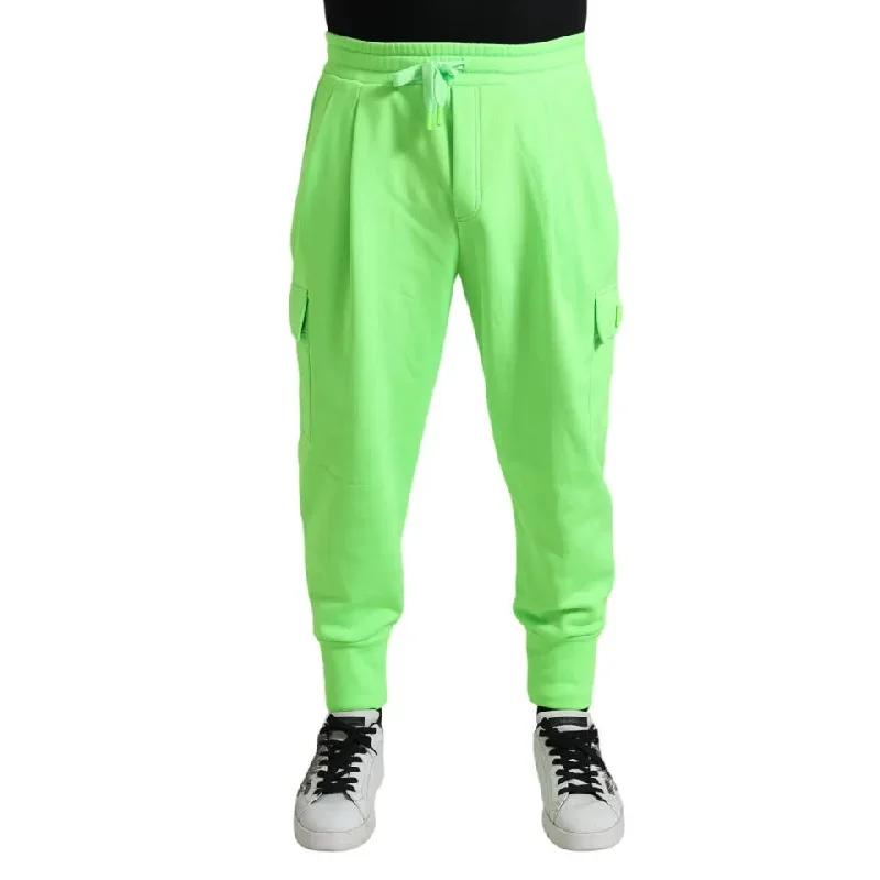 Dolce & Gabbana Neon  Polyester Jogger SweatMen's Men's Pants (Pre-Owned) British Gentleman Style