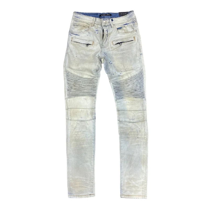 Embellish Harvick Biker Jeans (Light Indigo) EMBFALL120-104 Dynamic Men's Moto