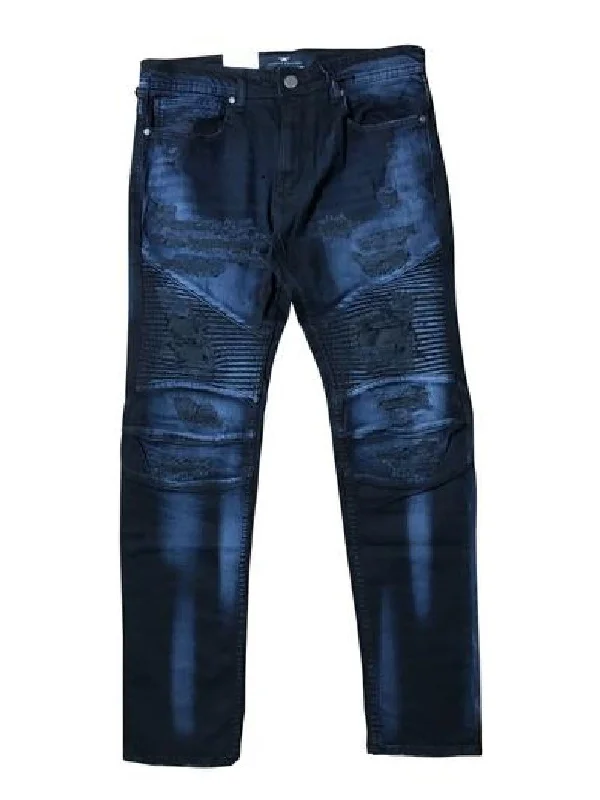 JORDAN CRAIG MARAUDER MOTO DENIM - MIDNIGHT BLUE Stylish Men's Neon