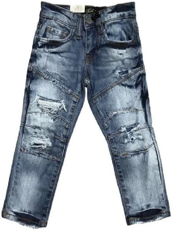 KIDS JORDAN CRAIG GENEVA MOTO DENIM - AGED WASH Tailored