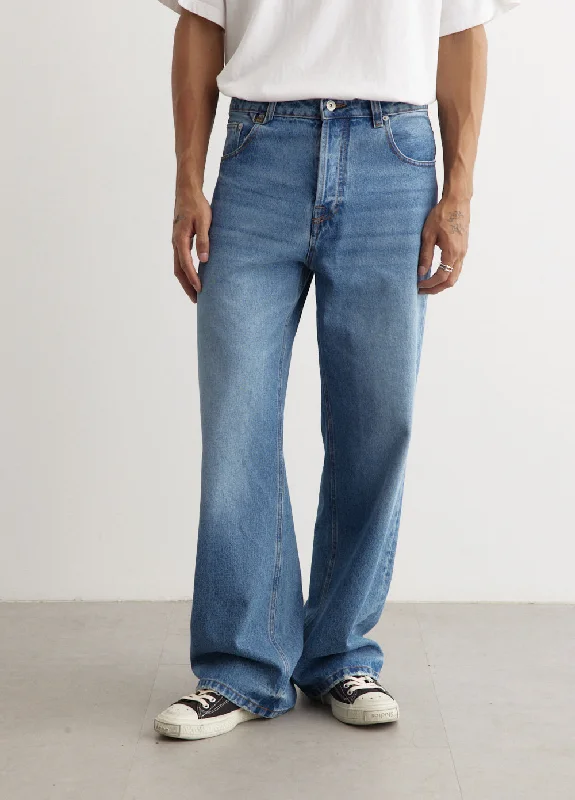 Le De-Nimes Large Jeans Youthful Men's Anime