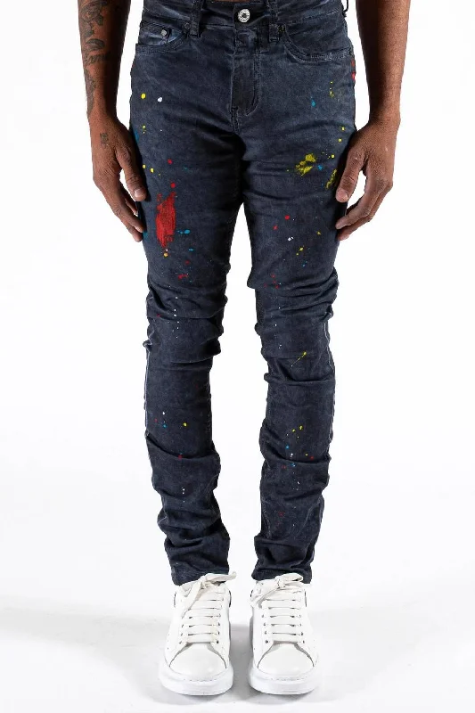 Men's Ether Nodes Jeans In Navy Stylish Men's Neon