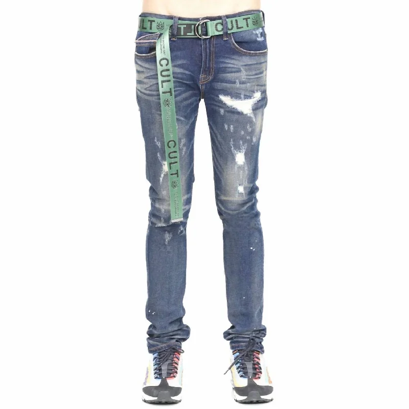 Men's Punk Super Skinny Belted Jean In Reyn Sophisticated Men's French