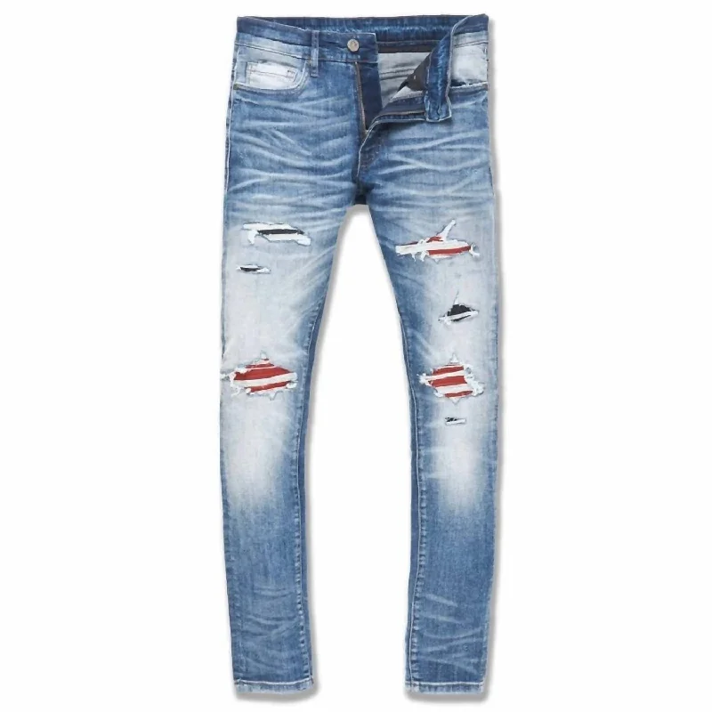 Men's Ross Morningside Denim Jean In Aged Wash Refined Men's Hand