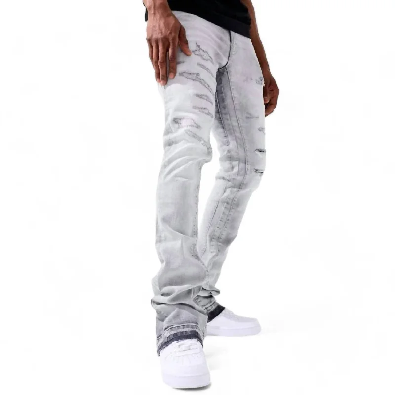 Men's Theo Stacked Lansing Denim Jean In Arctic Grey Youthful Men's Anime