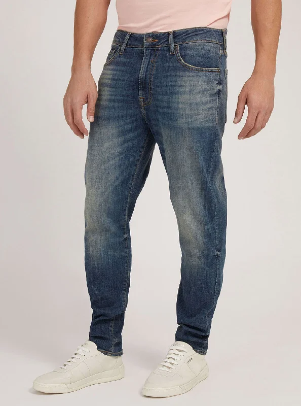 Mid-Rise Regular Tapered Drake Denim Jeans in Reeno Wash Rugged Men's Outdoor 