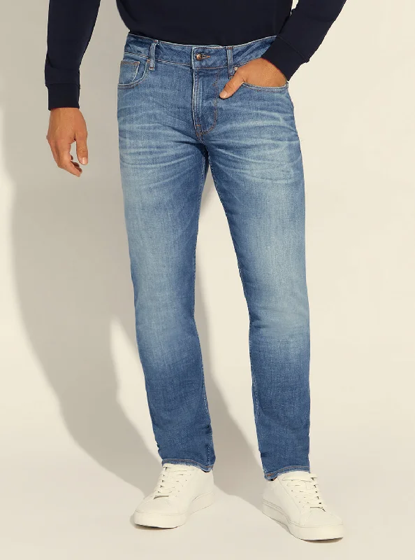 Mid-Rise Slim Tapered Denim Jeans in Mayport Wash Gym