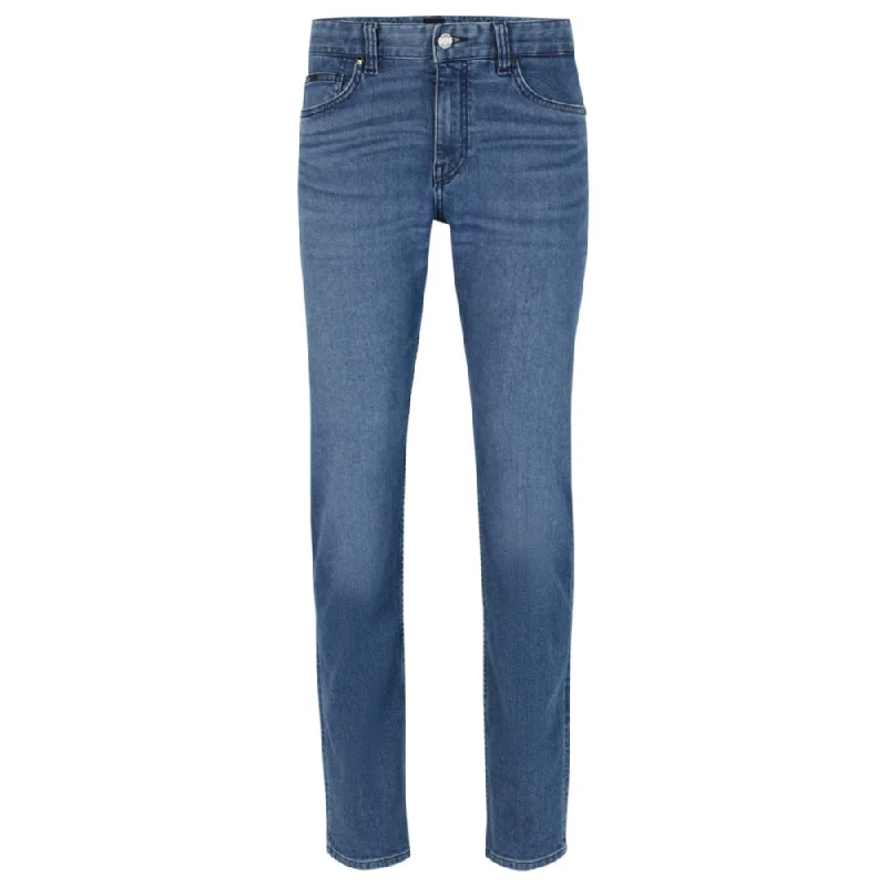 Slim-fit jeans in blue comfort-silk denim Traditional Men's Country