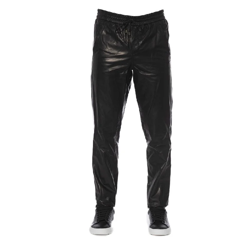 Trussardi Sleek  Leather Trousers for Men's Men Refined Men's European